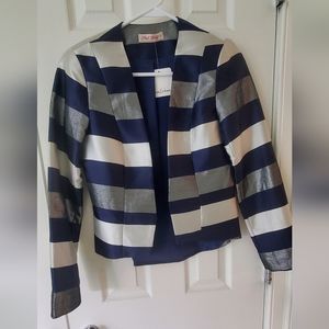 Honey & Beau Womens Classy Striped Blazer